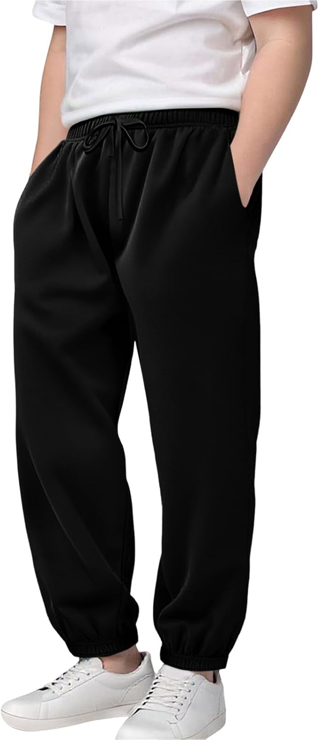Teen Girls Sweatpants Wide Leg Drawstring Jogger Pants Straight Leg Athletic Trousers with Pockets Size 5 to 14