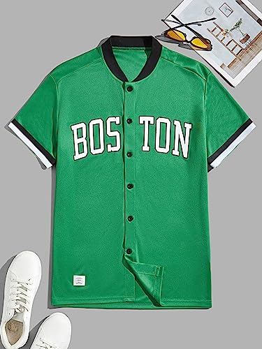 SHEIN Manfinity Sporsity Men Letter Graphic Striped Trim