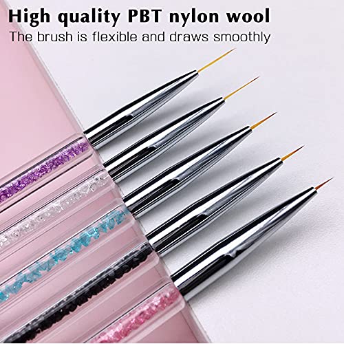 LYYDAN Gel Pinsel Für Nägel, 5 Stück Doppelkopf Acryl Pinsel Für Nägel & Nail Art Dotting Tool, Nagel Kunst Punktierung… – Bild 4