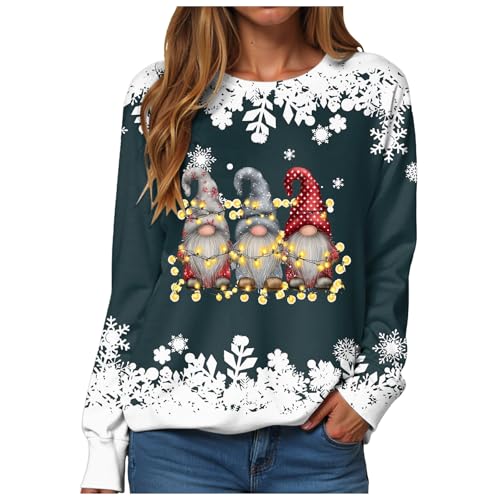 Generisch Weihnachtspullover Damen Lustig Wichtel Beleuchtung Druck...