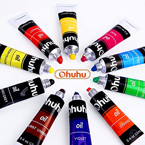 Ohuhu Olieverfset, 36 levendige kleuren, 12ml x 24 buizen, op basis van olie, kunstenaars verven olieverf Set Voor… - Image 3