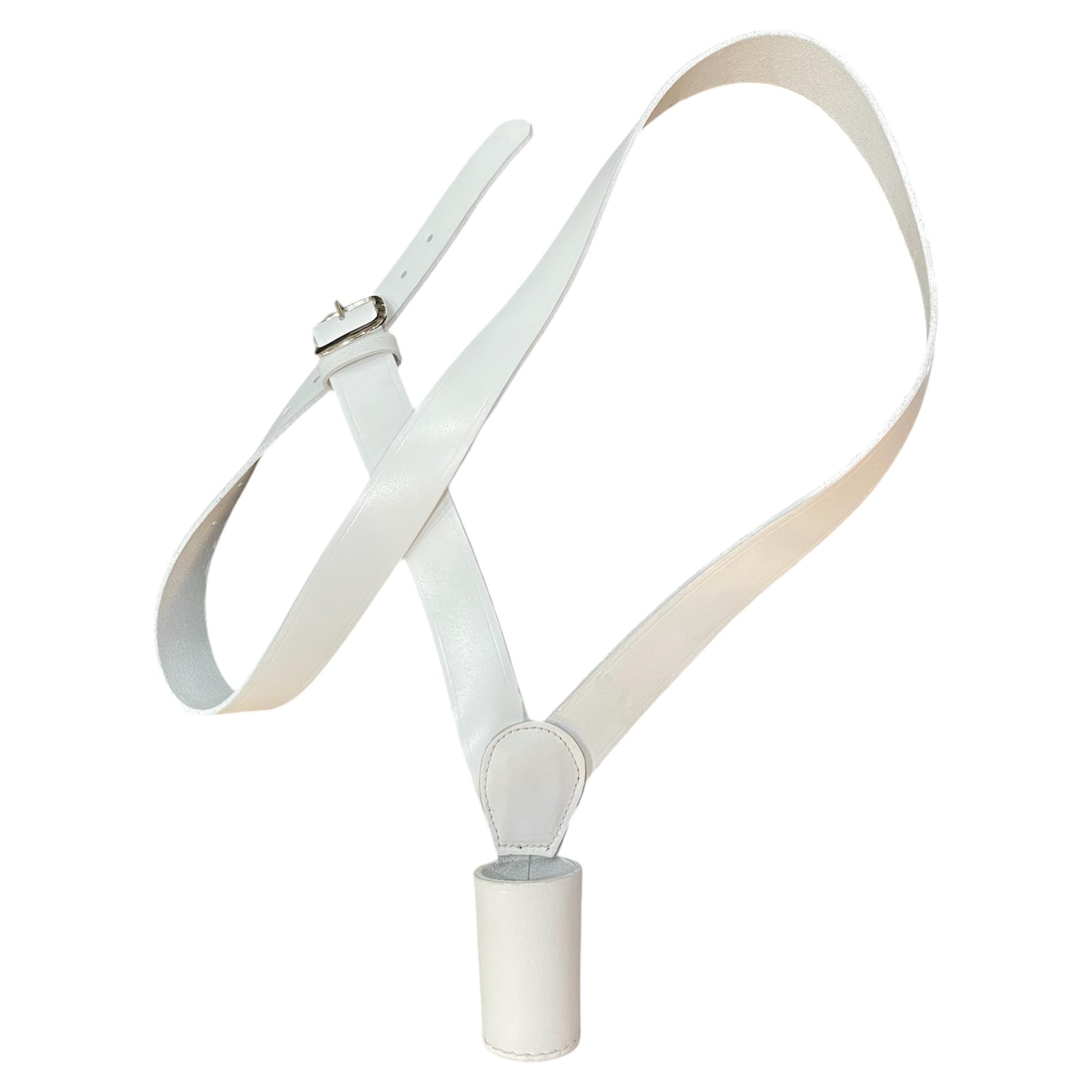 Support de mât de drapeau en cuir blanc, sangle d'épaule pour porte-drapeau, bande de défilé de cérémonie, garde d'honneur, sangle réglable en cuir véritable, blanc, taille unique
