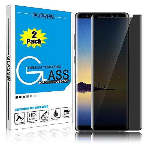 DONWELL [ 2 Pack Galaxy Note 8 Privacy Anti Spy Anti-Glare Ballistic Full Coverage Tempered Glass Screen Protector for Samsung Galaxy Note 8 6.3
