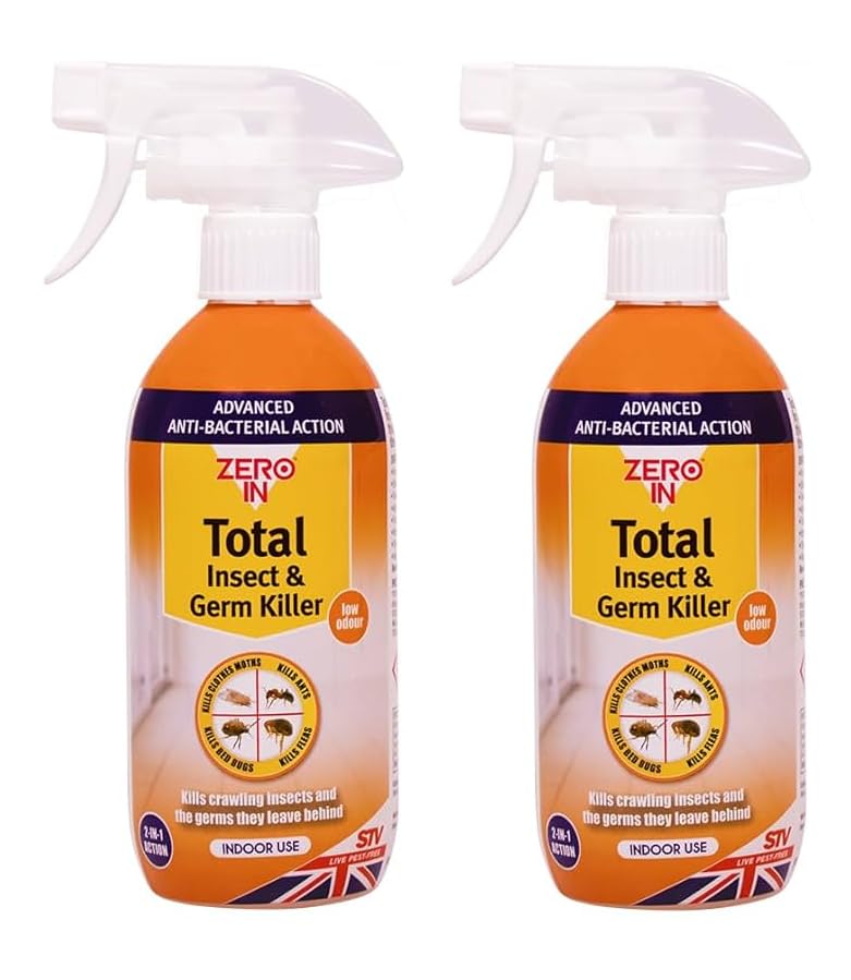 Total Insect & Germ Killer Spray 500ml – Low Odour Indoor Pest Control, Kills Ants, Bed Bugs, Fleas & Clothes Moths with Advanced Anti-Bacterial Action (2)
