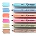 WRITECH Retractable Highlighters Assorted Colors: Chisel Tip Click Aesthetic Highlighter Marker Pens Pack Multi Colored Ink No Bleed Smear for Highlighting Journaling (6ct Vintage)