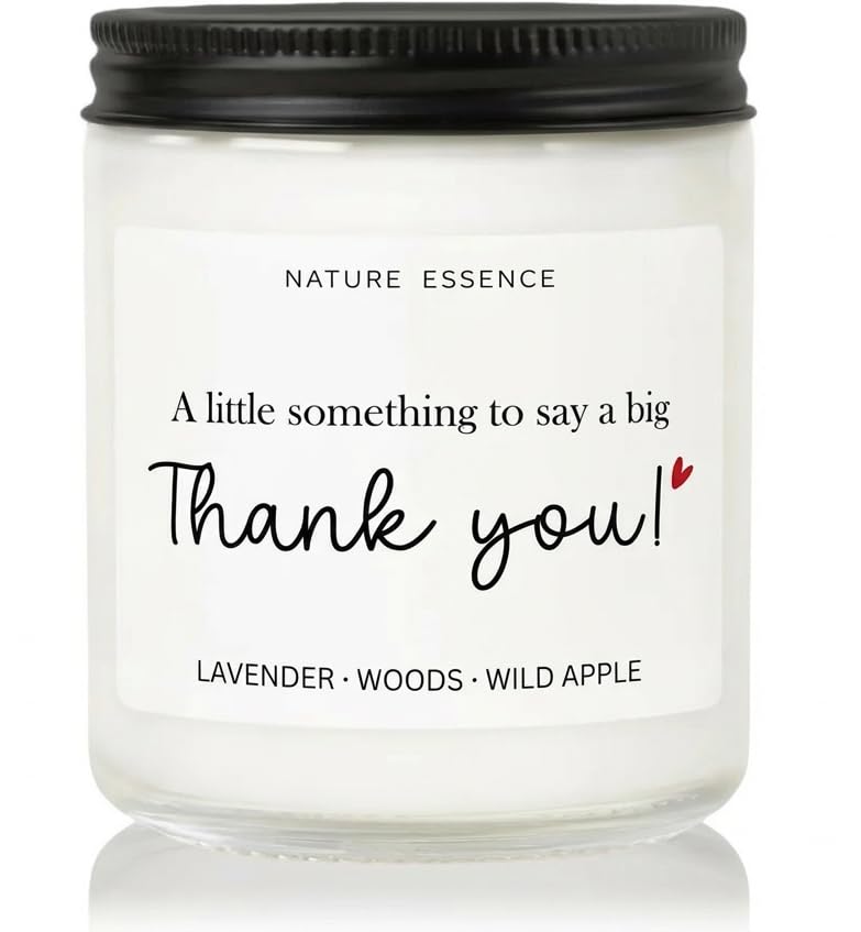 Thank You Gifts for Women - Lavender Aromatherapy Thank You Candle Relaxing Hostess Gifts for Women Unique Thankyou Gift for Friends Coworkers Teacher Appreciation Gift for Her