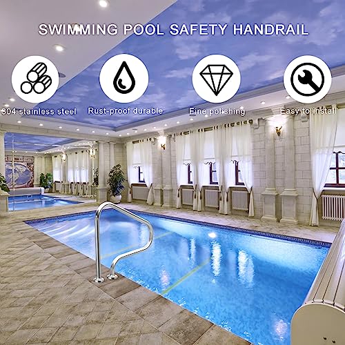 Barandal para escalera de piscina de acero inoxidable 304 miniatura 3