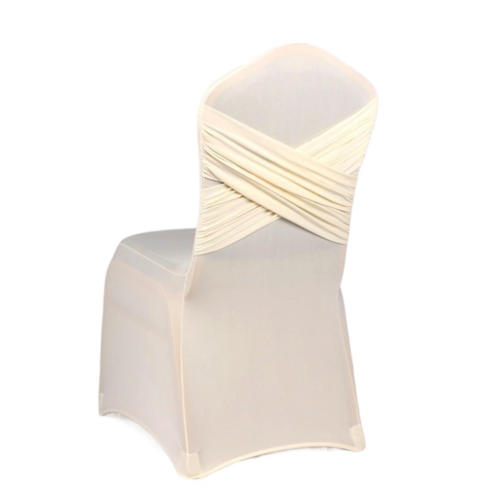 RRYPBOVG Wedding Chair Cover 10-1PC Wedding Chair Covers Spandex Stretch Slipcover Two Cross Swag Back Design Restaurant Banquet Hotel Dining Party
