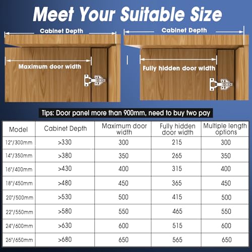 Image of 16 Inch Pocket Door Slides for Cabinets 2Set -Heavy Duty Hidden Hinge Hardware Kit for Inset Doors,Furniture,Vanity & Garage -Smooth Sliding Retractable Rail System with Rebounder for DIYers