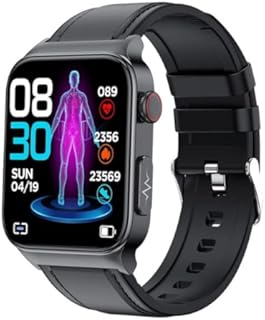 NITEBEAM E500 Blutzuckerzucker-Smartwatch, EKG+PPG, HRV, Herzfrequenztemperatur, 4,9 cm, HD, wasserdicht, Smart-Armband, Fitness-Tracker, Schwarz