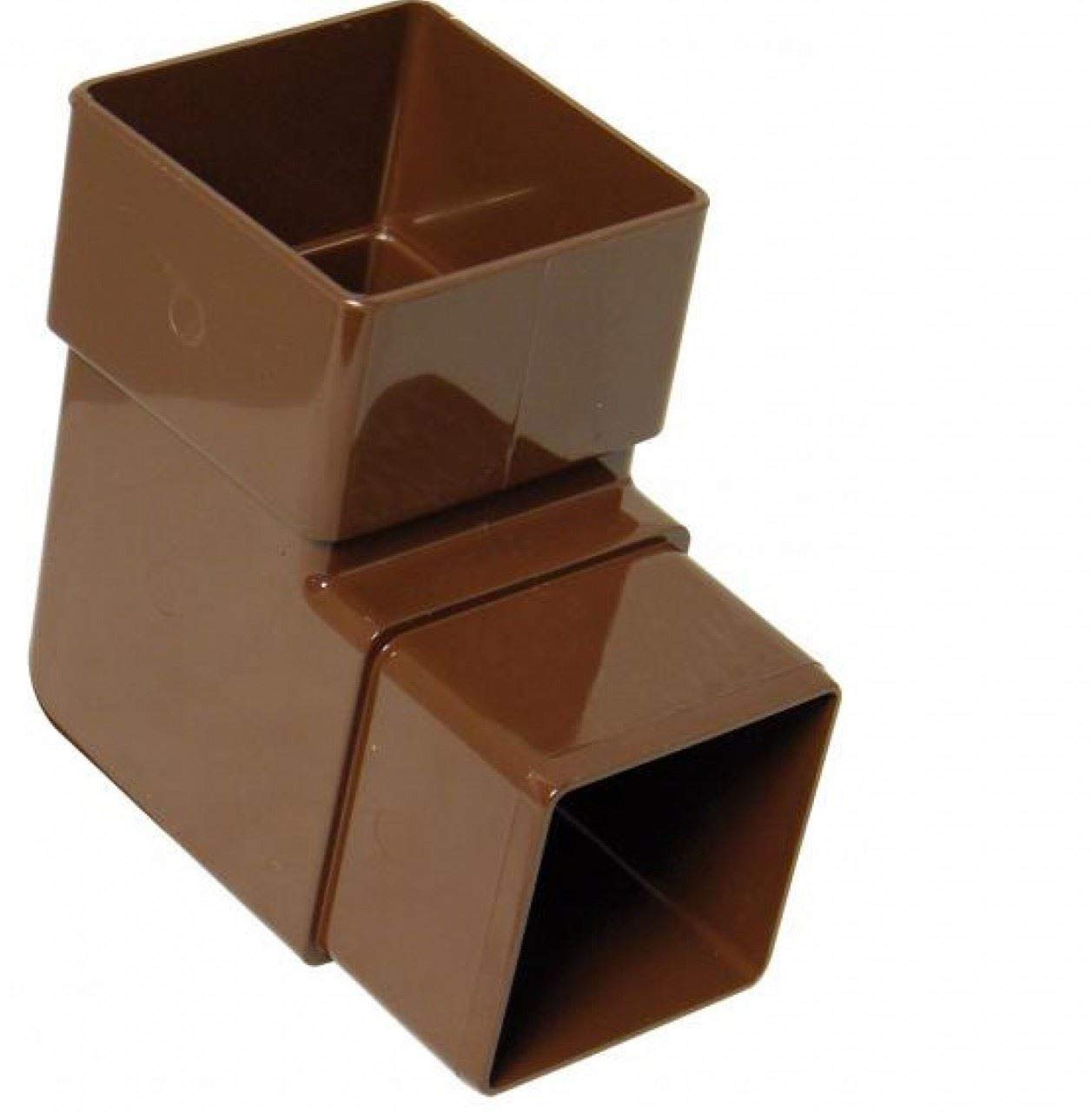 FLOPLAST 65mm Square Downpipe 92.5 Degree Offset Bend - Brown - Pack of 2