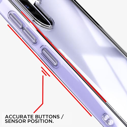 Image of Amazon Basics Back Cover for Samsung Galaxy A36 5G PC + TPU Clear Transparent Raised Edges Shockproof Protective Phone Bumper Case(Transparent)