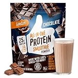FlavCity Chocolate All in One Protein Shake Powder - On the Go Meal Alternative + Collagen Peptides, Reishi & Cordyceps - Focus, Skin, Hair & Joint Support - 100% Grass Fed Whey, 20 Servings