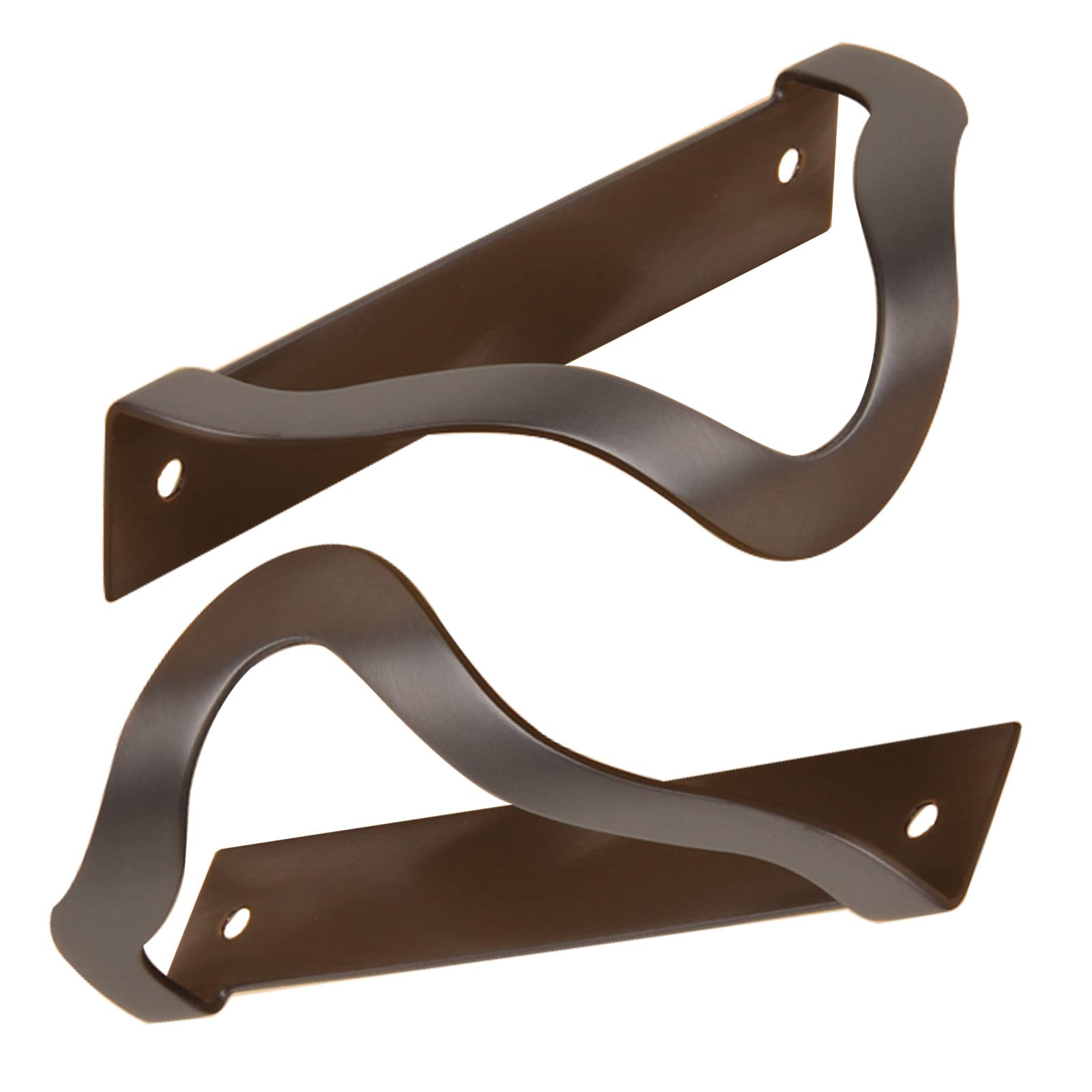 2 Pack Pure Copper Bow Pulls Hidden Closet Handle Invisible Drawer Handles Leaf Shape Cabinet Pulls Finger Edge Knobs Door Levers for Cupboard Wardrobe (Length 110mm,Brown)