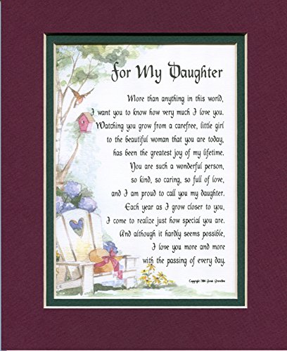 Genie's Poems Sentimental Present Gift Poem for Daughter Birthday Christmas #47,