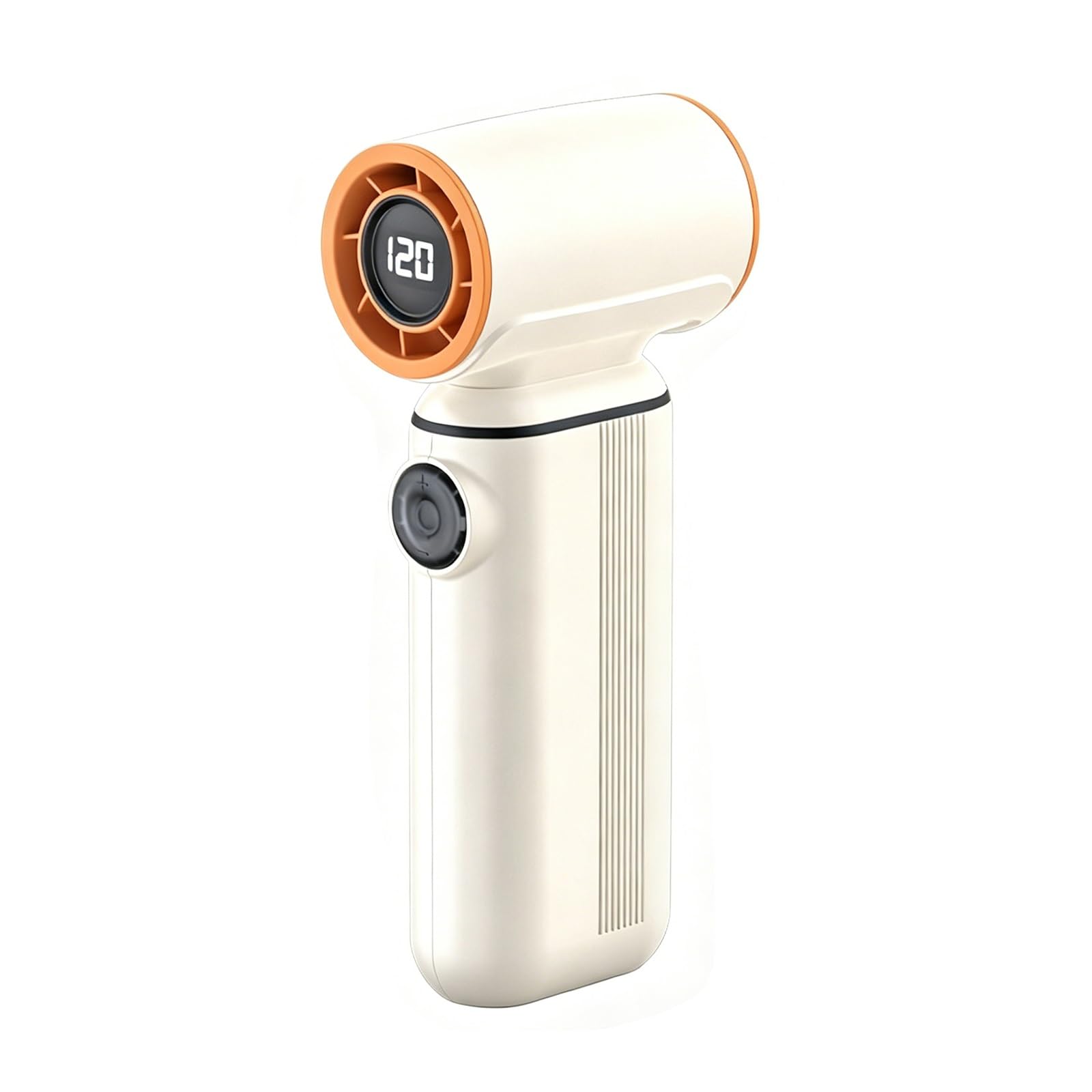Ventilatore Portatile Manuale, Mini Personale con Regolazione 120 Velocità | Type-C, design leggero, flusso d’aria potente, raffreddamento estivo, compatto e portati(Beige)