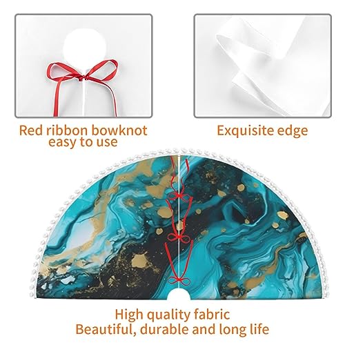 Tapis de sapin de Noël imperméable bleu turquoise pour protéger le sol