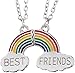 Yaoliangliang Collar Best Friends Collar 2 Piezas Esmalte Puzzle Arco Iris Nube Colgante Collar Amistad Joyería Regalo para Hombres Collares