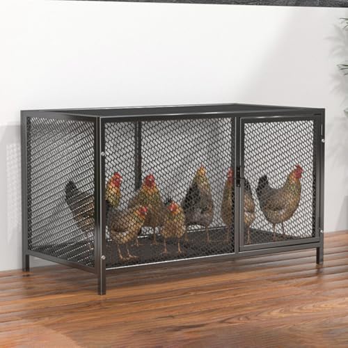 CTREVL 鶏小屋 鶏 ケージ ニワトリ小屋 金属フレーム 耐摩耗性 強力な耐荷重性 安全でシンプル イタチ ヘビ ネズミなどの有害動物の侵入を防ぎます 小動物 ケージ 大型 組み立て簡単 上部に天窓付き 鶏 アヒル 猫 小型犬 ウサギ ハトなどに適して