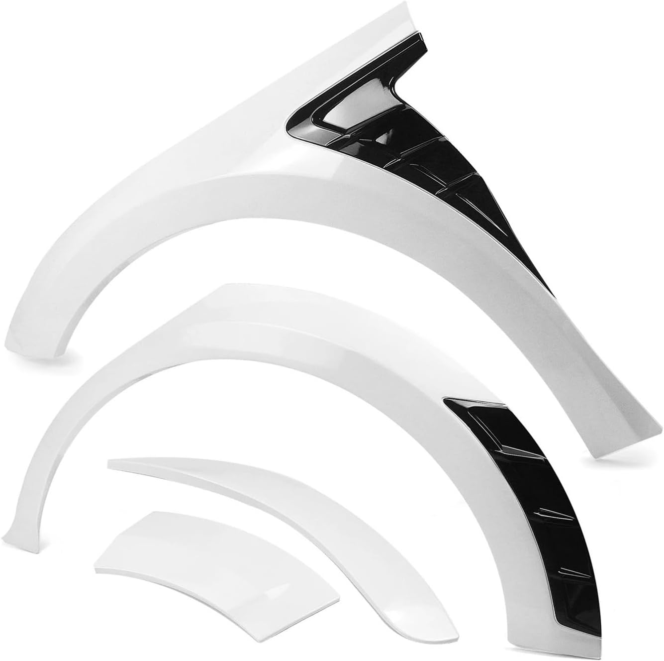 Car Wheel Fender Flares Brow Cover Wide Arch Trim Guard Mudguards Auto Part Compatible for Toyota SE XSE Sport Model 2018-2022(White)