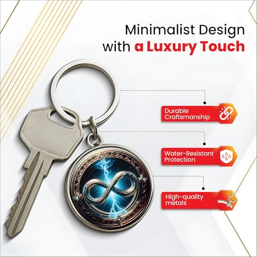 Image of MG | Protective Evil Eye /Spiritual Symbols /Om /Motivational Keychains | Double-Sided Metal Key Ring | Good Luck and devine Charm for Car, Bike, Home & Office