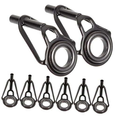 MUELODSIC 8個 ステンレス製釣り竿先端修理キット 入り 軽量携帯用 アンチ絡まり設計 多機能ガイドリング 釣り竿補修用 小型便利アイテム