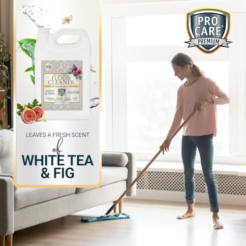 Image of ProCare White Tea & Fig Floor Cleaner (Made in USA) | Vinyl, Wood,Tile, Stone & Laminate Floor Cleaner For Mopping, Household Supplies,Cleaning Solution For Kitchen & Bathroom-1 Gal (128 Fl Oz)