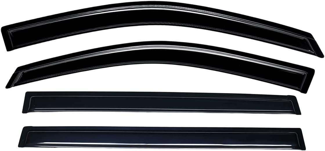 Lightronic Extra Durable Outside-Mount Auto Vent Window Visor, Fits 2001-2007 Toyota Highlander Base, Limited, Sport, Hybrid Limited, Hybrid, UV Protection Rain Guards Wind Deflectors, Smoke, 4-Pcs