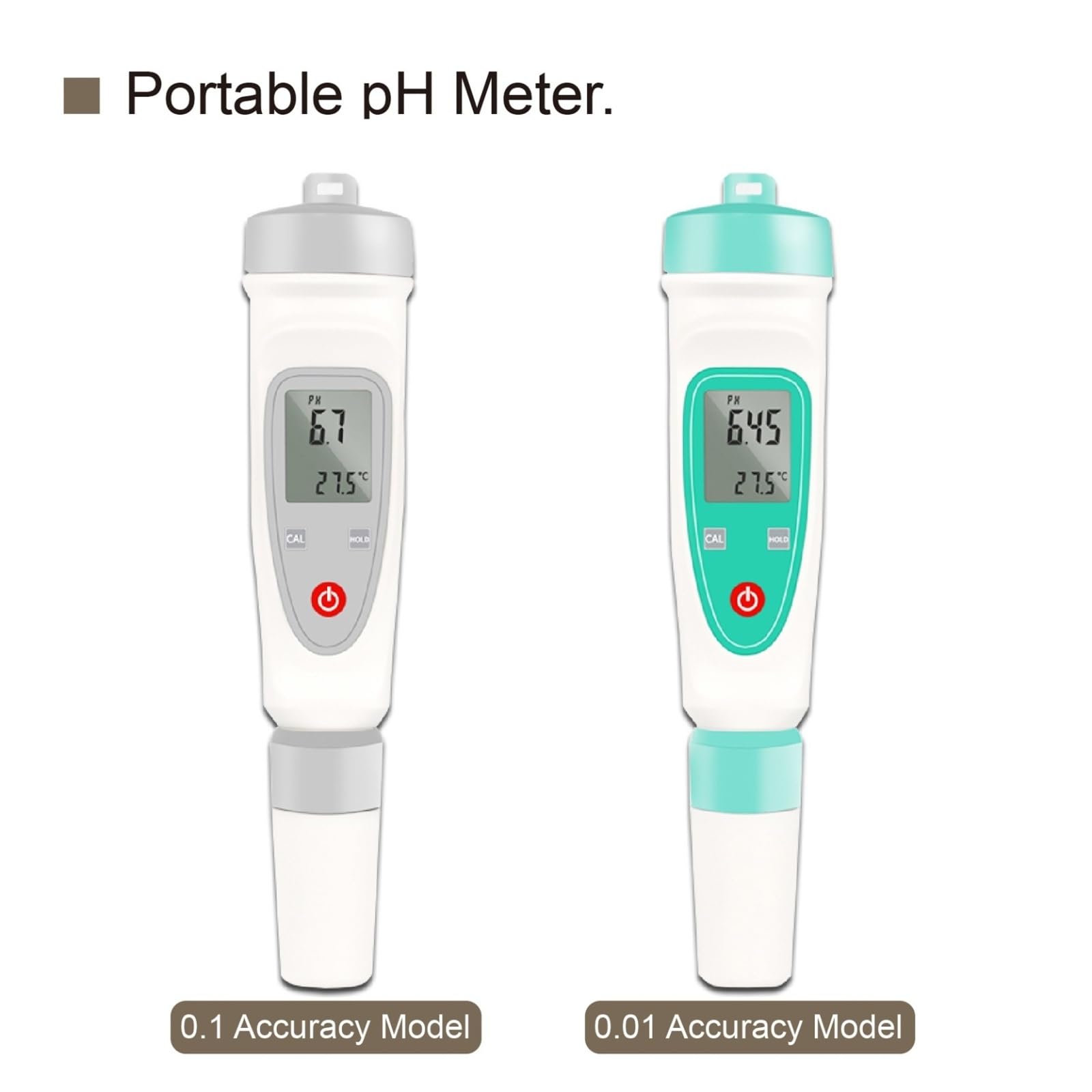 Tester pH, Przenośny cyfrowy miernik pH 0,01 o wysokiej dokładności, ręczny tester do badania jakości wody w akwarium do hydroponiki, basenu(Grey)