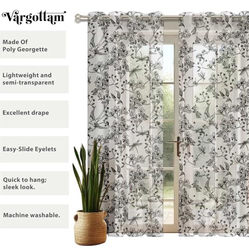 Cortinas de georgette translúcidas para ventanas pequeñas juego de 2 paneles 6
