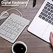 GZSHUNLI 3X Mini USB Wired Numeric Keypad Numpad 18 Keys Digital Keyboard for Accounting Teller Laptop Android (White)