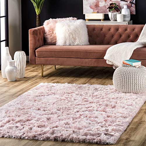 nuLOOM Noel Cozy Christmas & Holiday Shag Area Rug, 3' x 5', Baby Pink