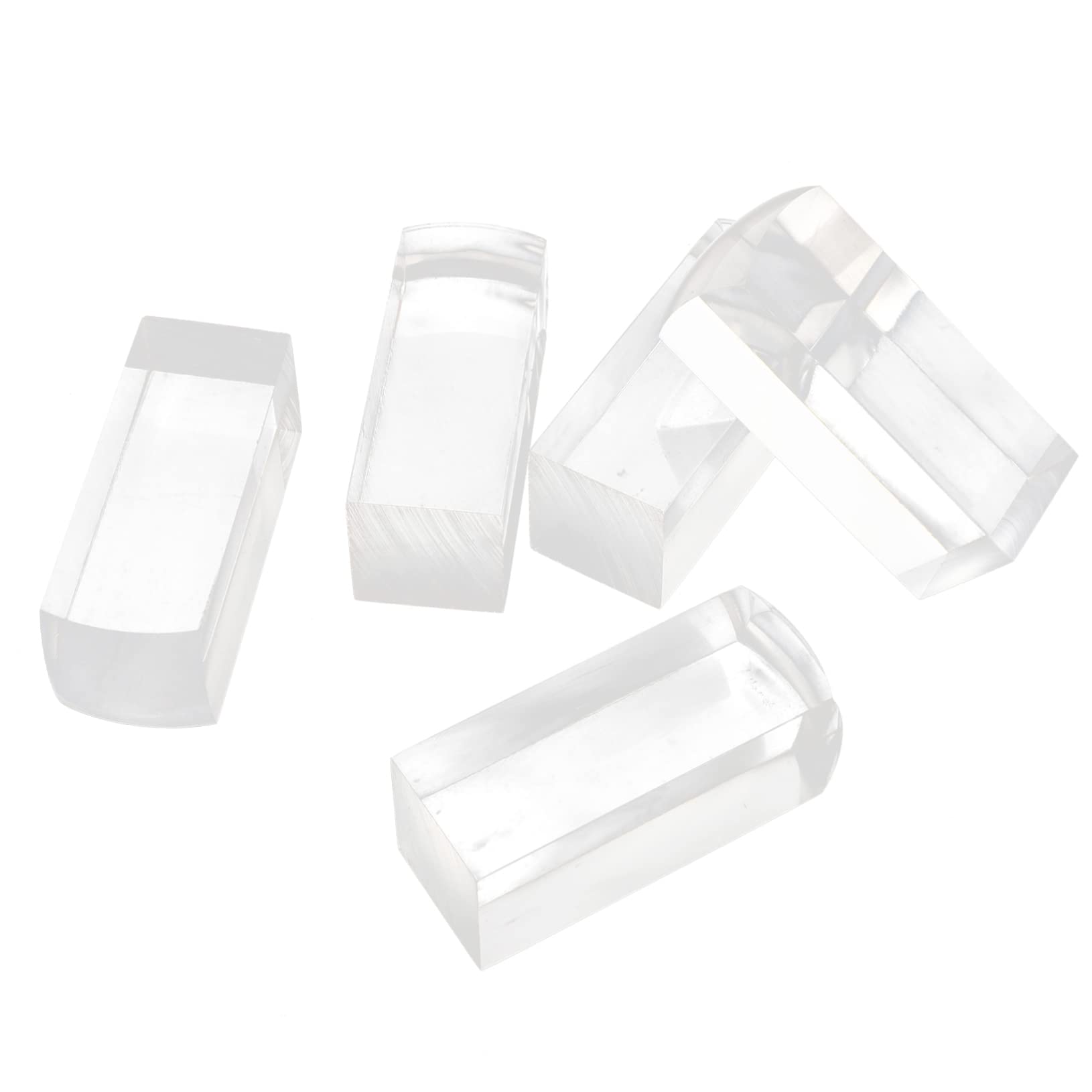 Uonlytech 5Pcs Transparent Square Blank Stamps for DIY Crafting Seal Tools for Nail Art Card Making Scrapbooking for