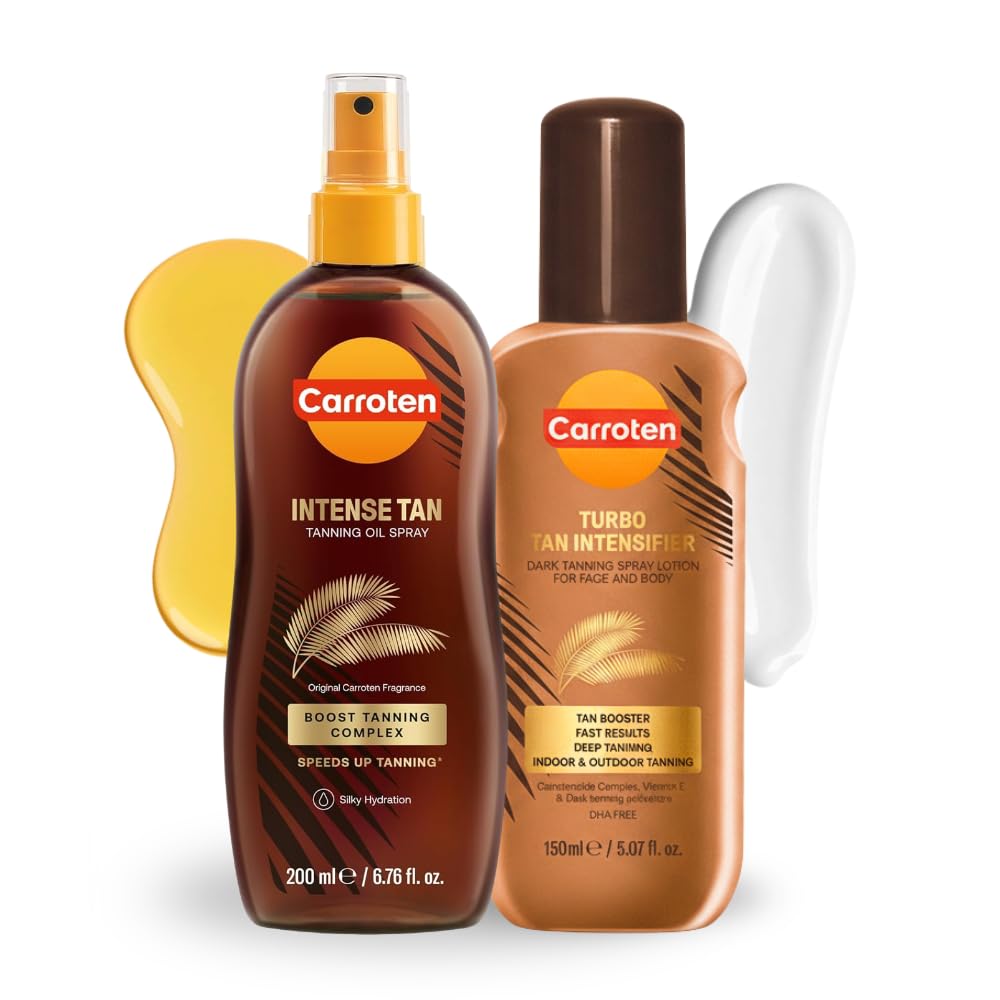 Carroten Turbo Tan Intensifier + Intensive Tanning Oil | Tanning System for Long-Lasting Results | Browning Tan Accelerator | Carrot & Coconut Oil +