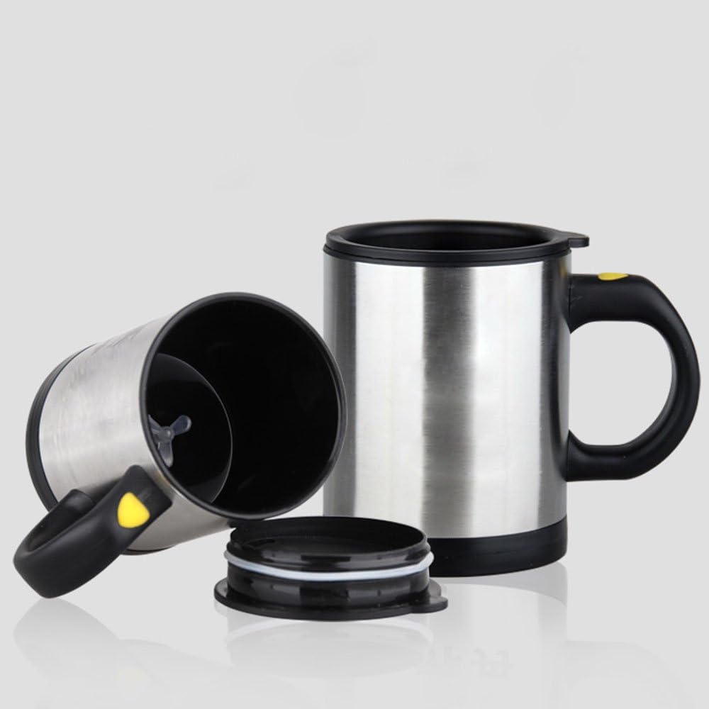 CUGBO 2 PCS Self Stirring Mug Automatic Mixing Cup Stainless Steel Electric Rotating Functional Coffee Cup