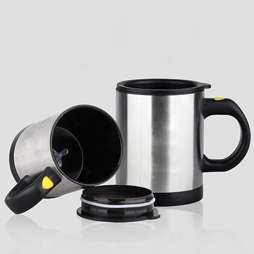 Miniatura 3 de cugbo 2Pcs Self Stirring Mug Automatic Mixing Cup Acero Inoxidable Giratorio eléctrico funcional Taza de café