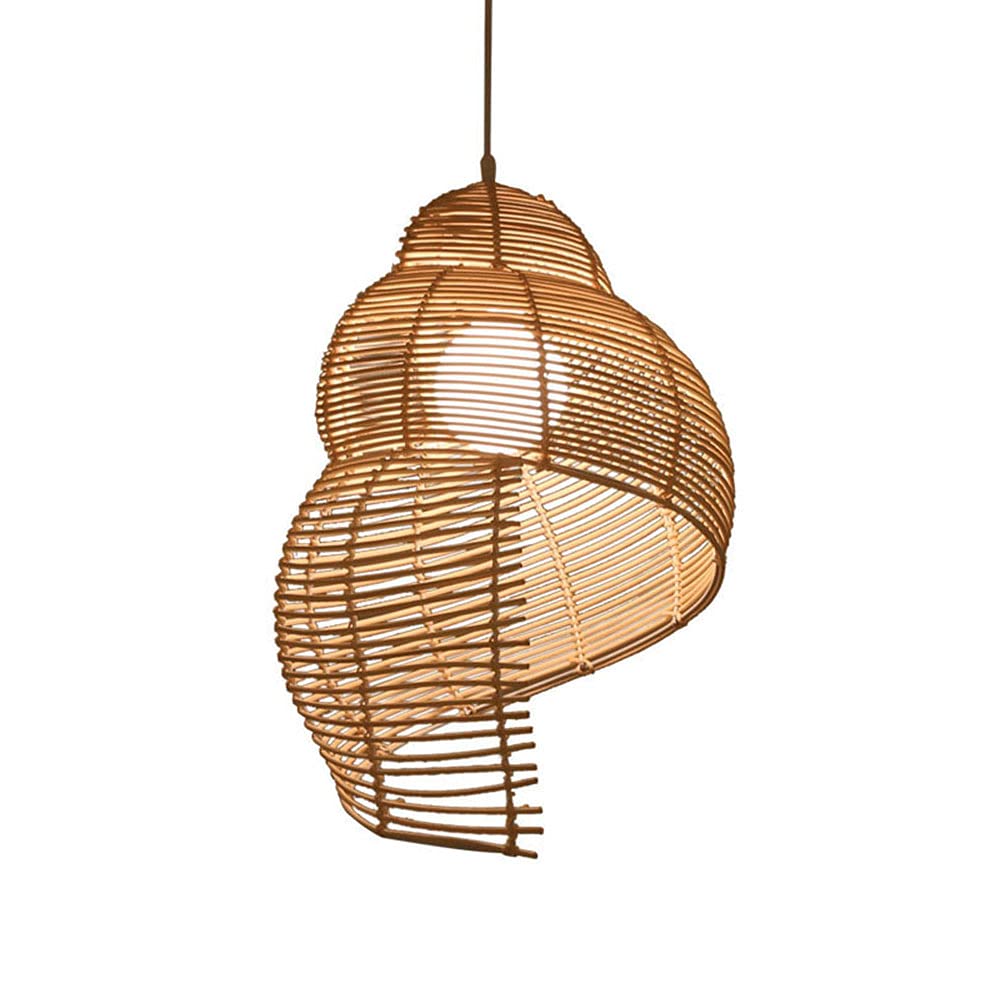 LYMSXAZOU Natural Chandeliers Rattan Metal Handwoven Pendant Lamp, Farmhouse Hanging Light Fixtures Rustic Ceiling For Kitchen Island Bedroom Dining Room Living Foyer Hallway
