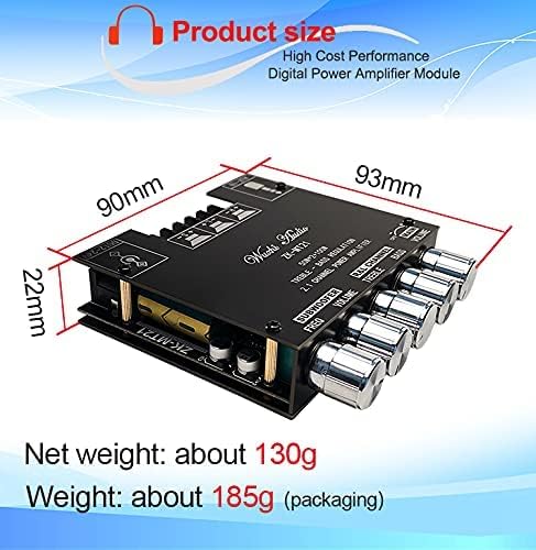 Image of ZK-MT21 Bluetooth 5.0 Subwoofer Amplifier Board, 50W x 2 100W 2.1 Channel Power Audio Stereo Amplifier, Tone Board Bass AMP, AUX Input