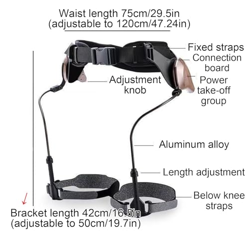 Image of Wearable Exoskeleton Walking Device, Adjustable Waist and Leg Circumference Walking Assistance Devices, Walking Assistance Devices with Weak /Medium /Strong Three-Speed for Climb Steps(Left+Right)