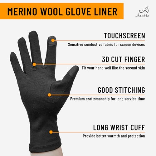 Lightweight Merino Wool Glove Liner for Men & Women