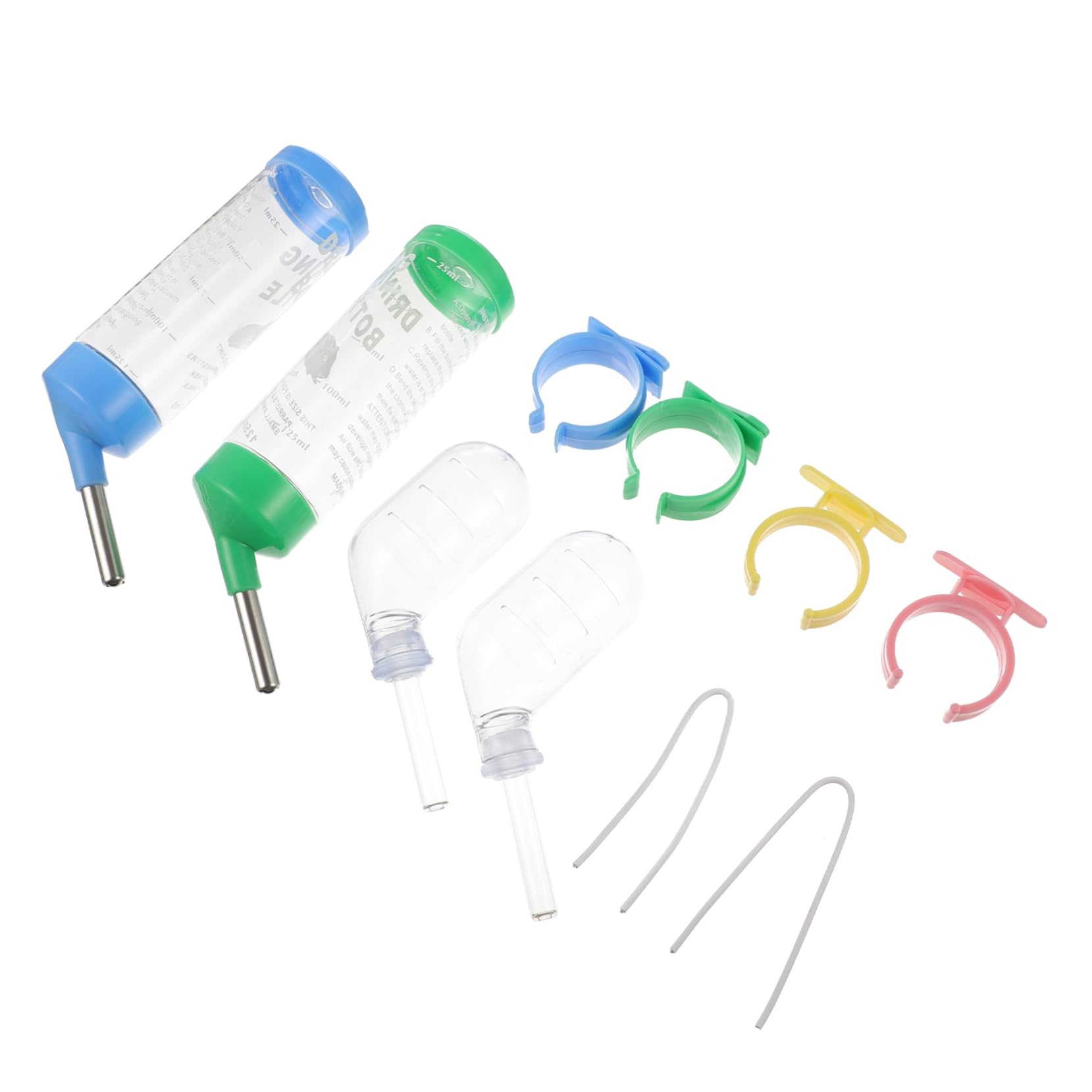 Toddmomy 4pcs Small Water Bottle Set Pet Water Bottle for Rabbit Hamster Guinea Pig Hedgehog Gerbil