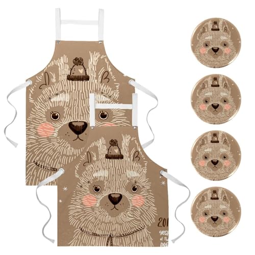 Tablier de cuisine pour nettoyage de la maison style chien dessiné