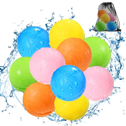 Image of SOPPYCID Reusable Water Bomb balloons, Magnetic Refillable Water balls - Pool Toys for Boys and Girls, Beach Outdoor Activities Water Games Toy for kids Self Sealing Water Splash Ball (10Pack)