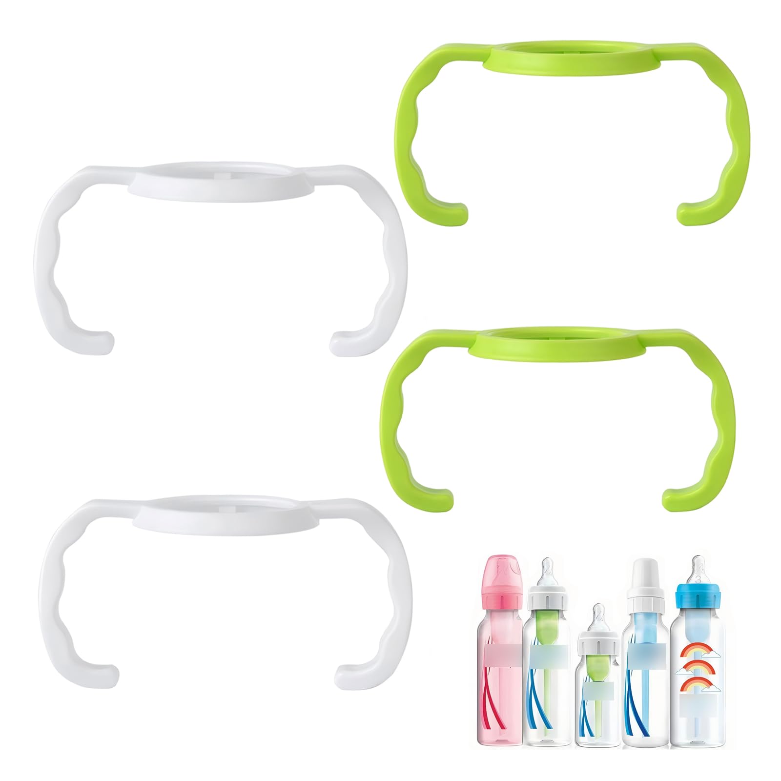 Handles Compatible for Dr Brown Narrow Baby Bottles, Feeding Bottle Holder Accessories, Pack of 4