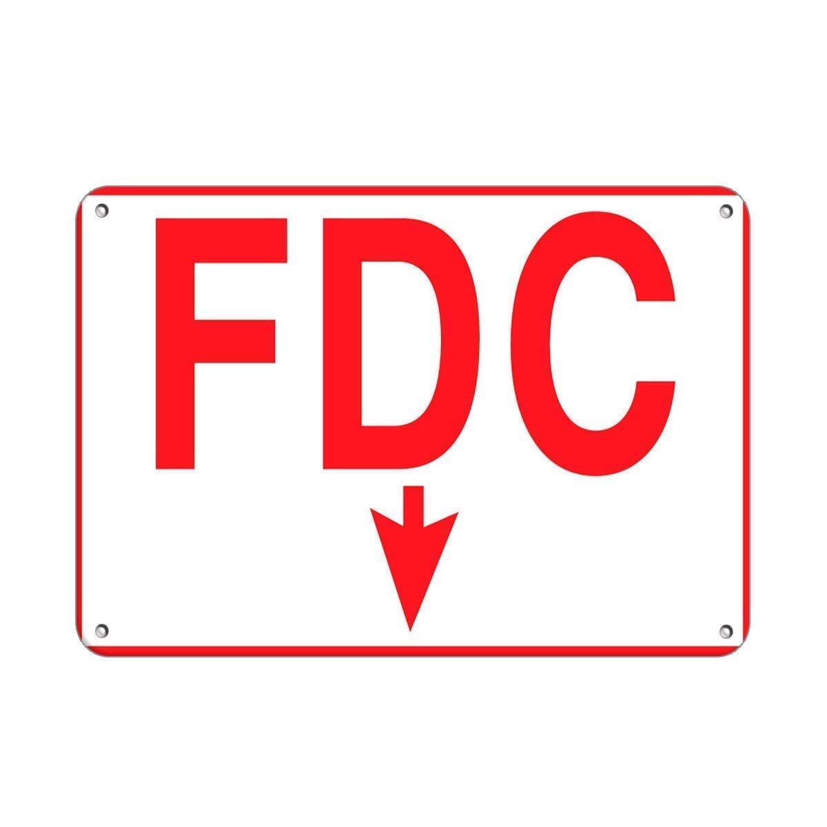 Metal Sign Quote Sign Fdc Downward Pointing Arrow Hazard Sign Fire Sign Post Sign for Driveway for Outdoor & Indoor, 8"x12"