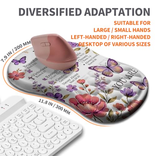 Image of Ergonomic Joint Wrist Support Mouse Pad with Memory Foam Cushion Massage Bump, Carpal Tunnel Pain Relief Mousepad Slope Design for Wrist Rest, 11.8x7.9 in, You are