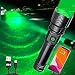 VASTFIRE USB-C Rechargeable Green Flashlight Zoomable 1 or 5 Modes 1000 Yard Pressure Switch Scope Rail Mount Hogs Predators Night Hunting