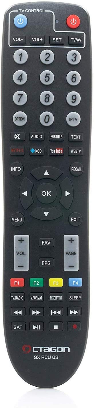 VINABTY Télécommande De Rechange SXRCU03 Pour Récepteurs Octagon 4K UHD (SX87, SX88, SF8008, Etc.)