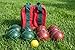 BuyBocceBalls Listing - Made in USA, Premium Quality Tournament Bocce Set - 110mm Dark red and Green Balls, Nylon Bag, 998 Grams (2 lbs. 3.2 oz.). Various Bag Colors