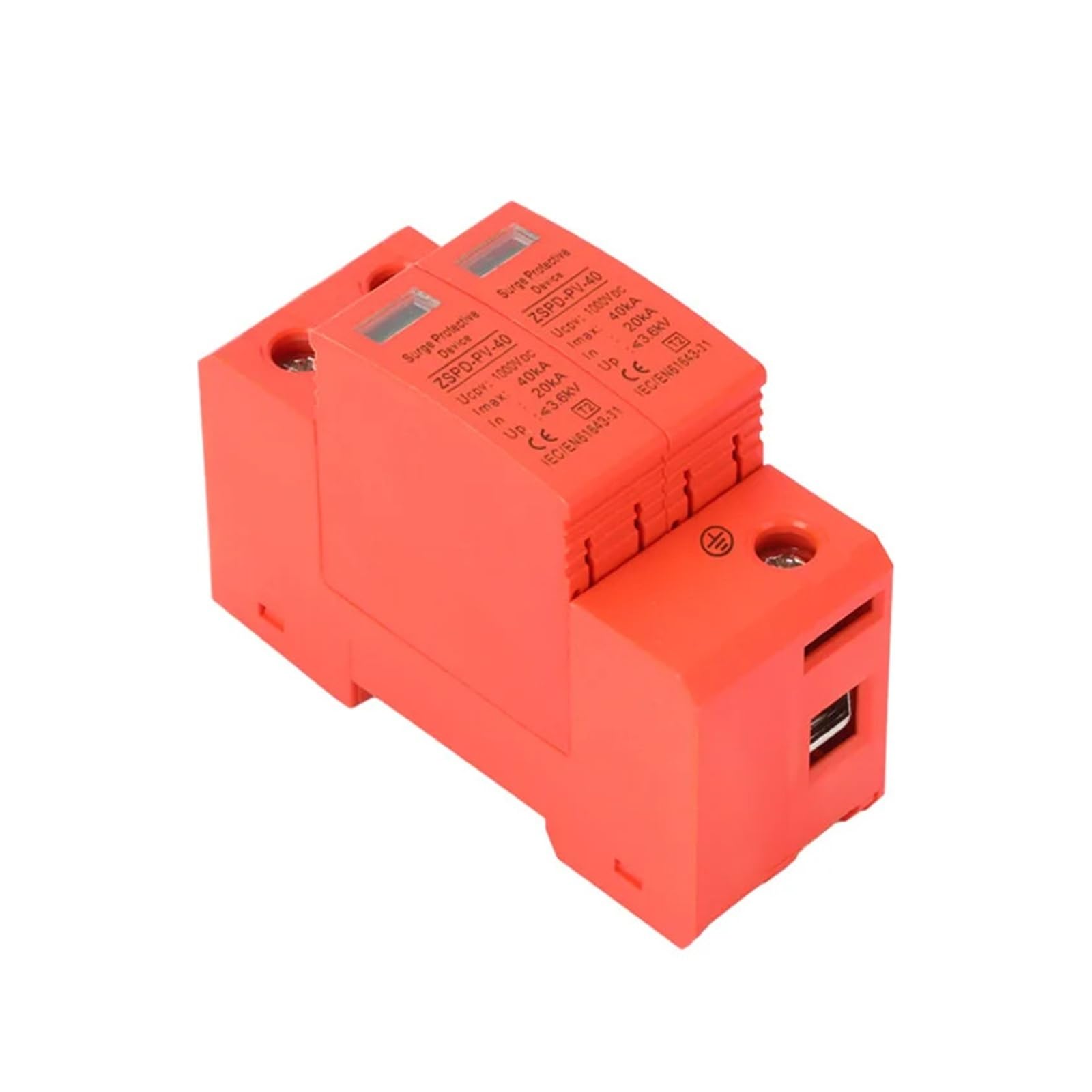 Type 2 Surge Protector 2P 20KA/40KA 500V AC Home Lightning Arrester SPD For Power Supply Protection(2P 40KA,DC600)